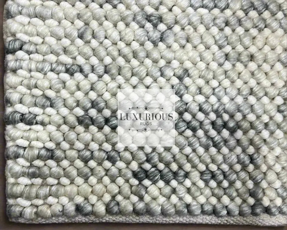 Pebbles Cherry Frosted Stone Hand Woven Wool Rug