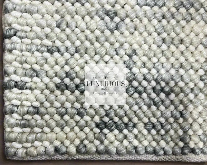 Pebbles Cherry Frosted Stone Hand Woven Wool Rug