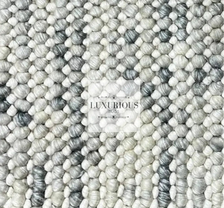 Pebbles Cherry Frosted Stone Hand Woven Wool Rug