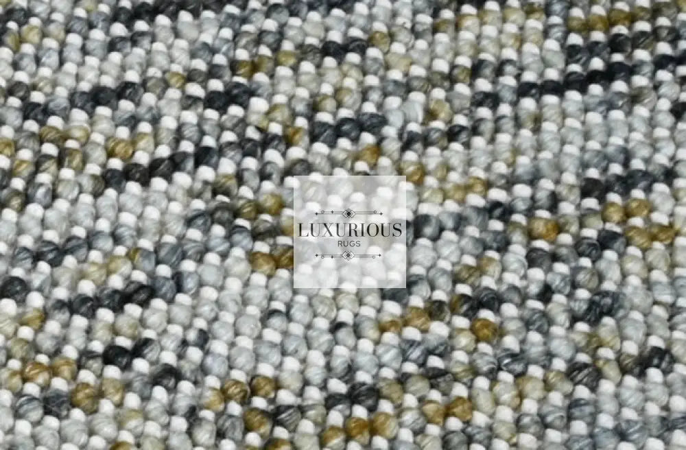 Pebbles Cherry Mineral Grey Yellow Hand-Woven wool Rug