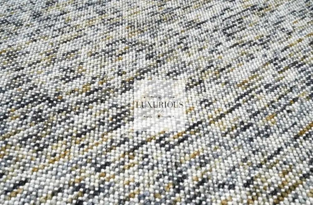 Pebbles Cherry Mineral Grey Yellow Hand-Woven wool Rug