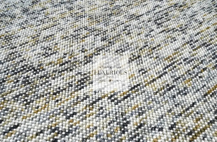 Pebbles Cherry Mineral Grey Yellow Hand-Woven wool Rug