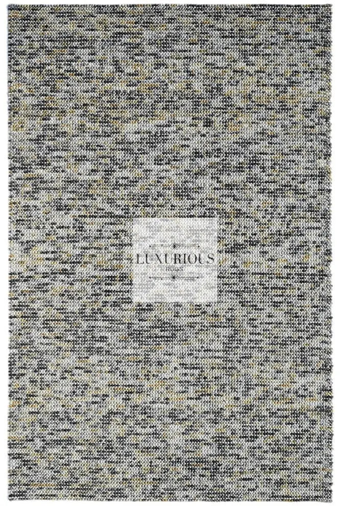 Pebbles Cherry Mineral Grey Yellow Hand-Woven wool Rug