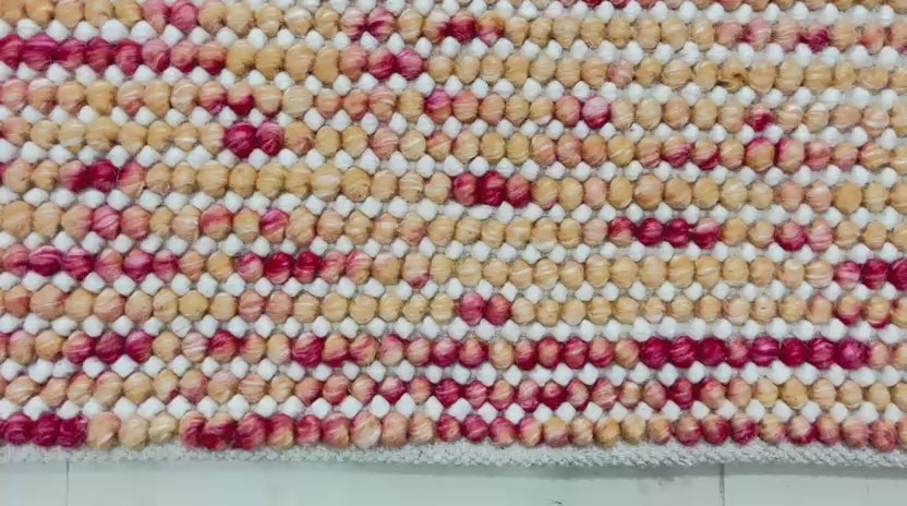 Pebbles Cherry Orange and Red Hand Woven Wool Rug