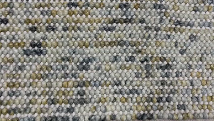 Pebbles Cherry Mineral Grey Yellow Hand-Woven wool Rug